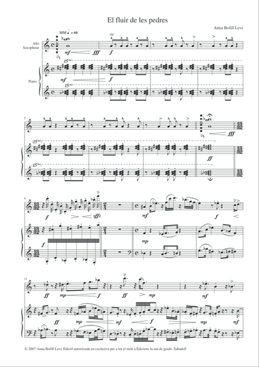 El fluir de les pedres Alto Saxophone scores gallery preview page 5