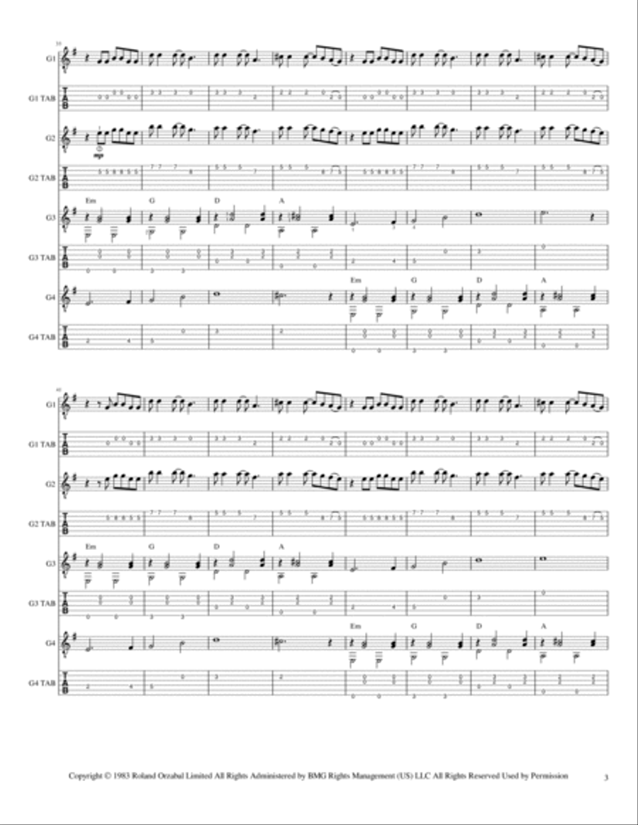 Mad World Acoustic Guitar scores gallery preview page 5