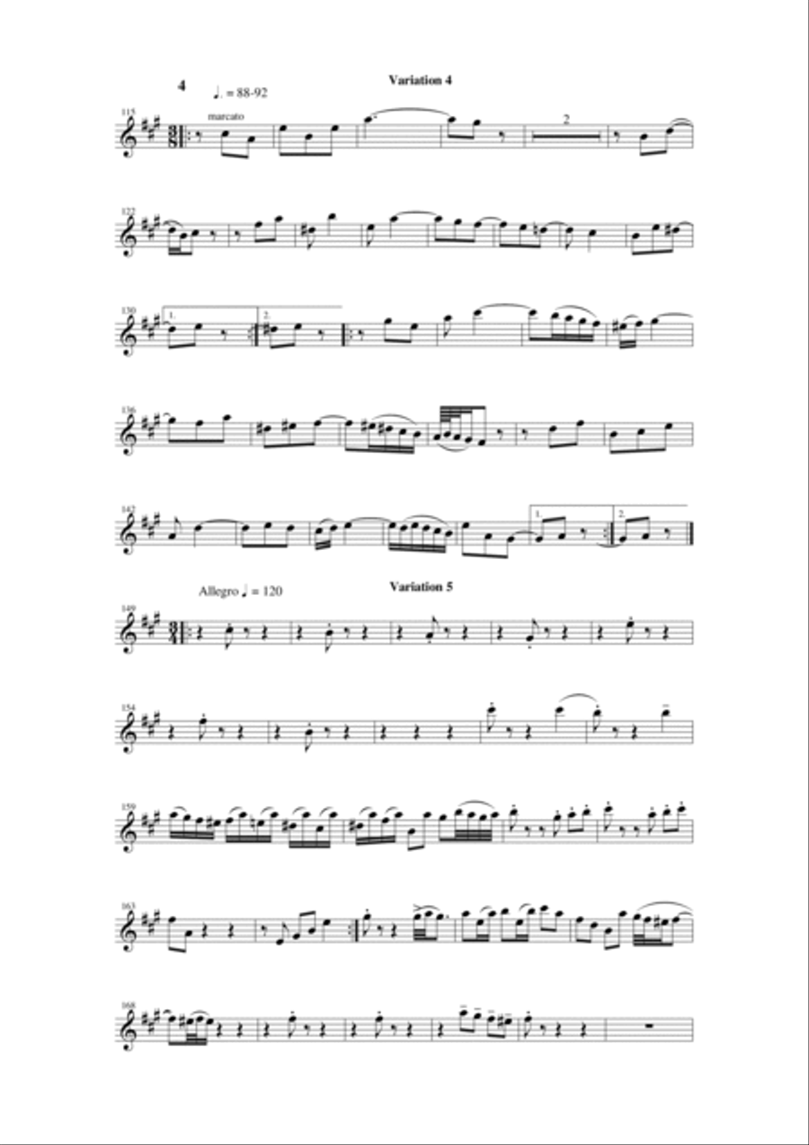 Johann Sebastian Bach/Wehage Goldberg Variations, BWV 988, arranged for SATB saxophone Quartet, sopr Saxophone Quartet scores gallery preview page 4