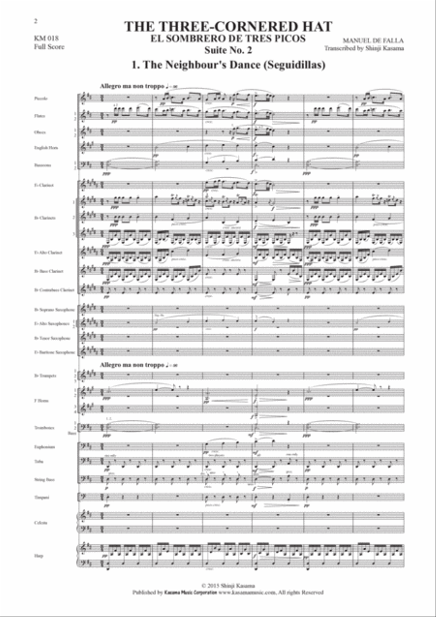 The Three-Cornered Hat (El sombrero de tres picos) Suite No.2: 1 & 2 (A4) Concert Band scores gallery preview page 4