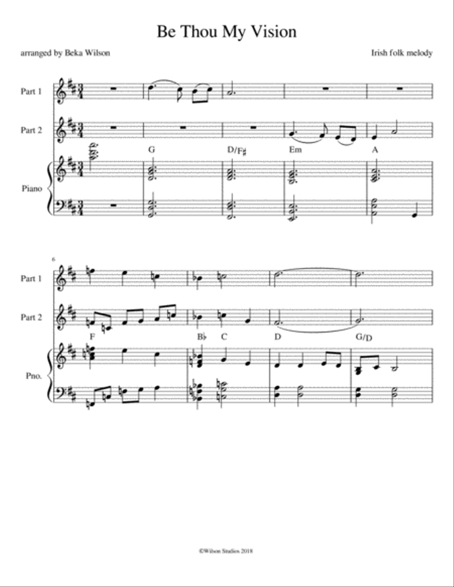 Be Thou My Vision Flute scores gallery preview page 1