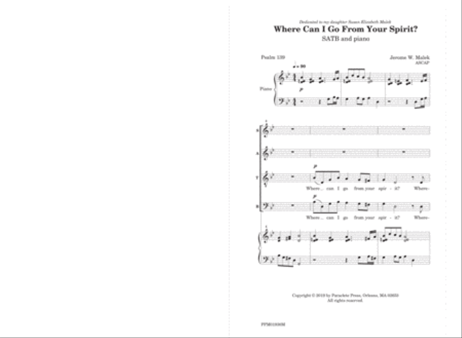 Where Can I Go From Your Spirit? 4-Part scores gallery preview page 1