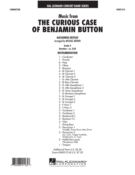 Music from The Curious Case of Benjamin Button - Full Score