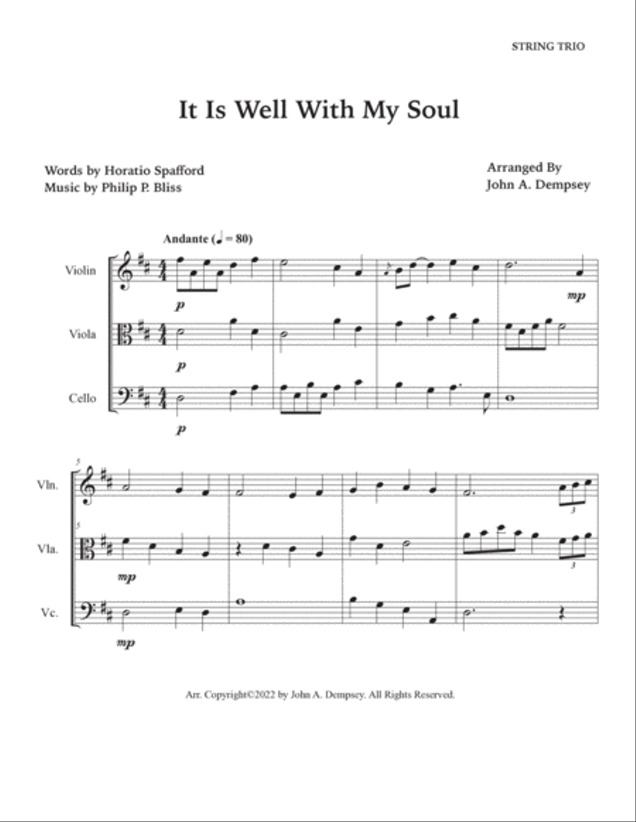 It Is Well With My Soul (String Trio): Violin, Viola and Cello String Trio scores gallery preview page 5
