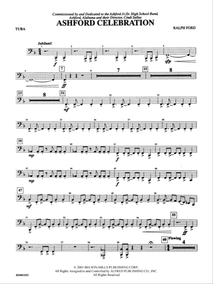 Ashford Celebration: Tuba Concert Band scores gallery preview page 1