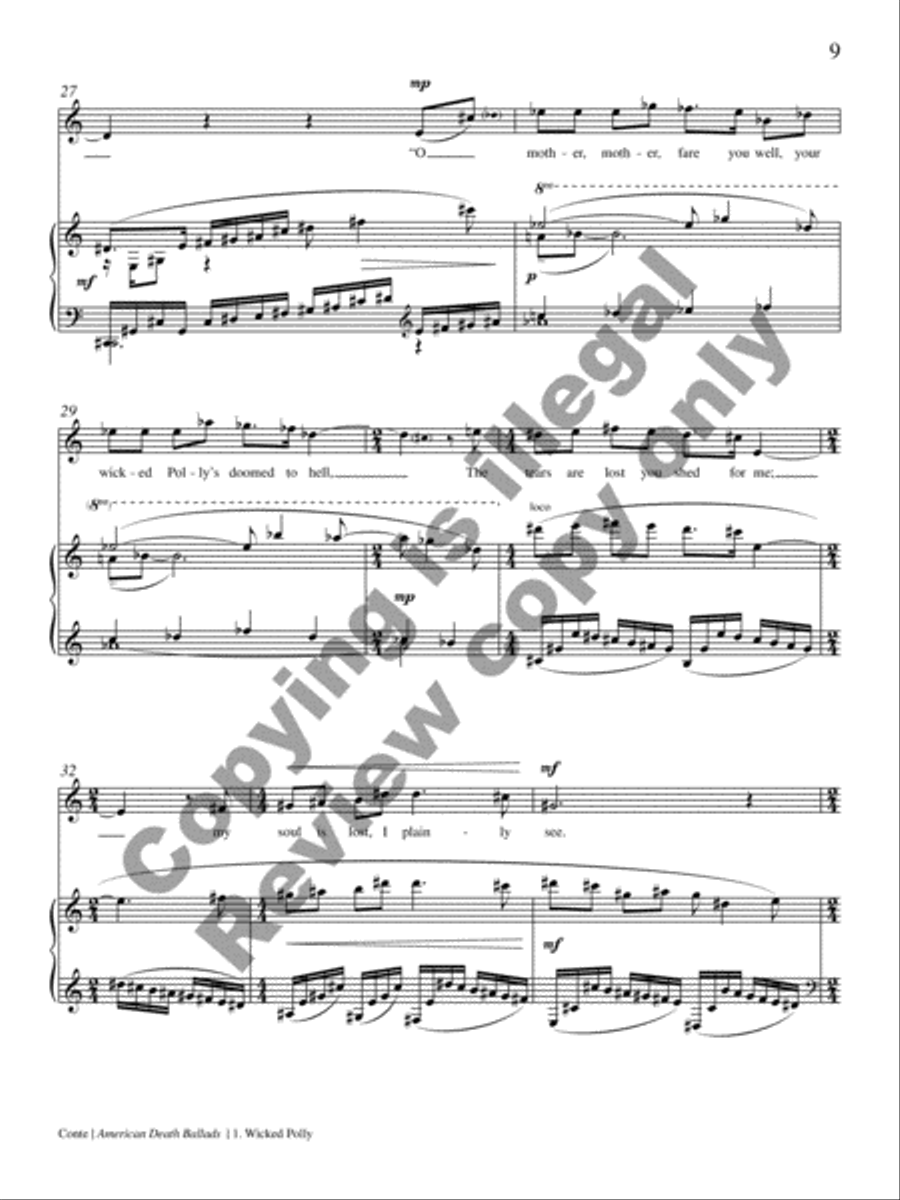 American Death Ballads (Piano/Vocal Score) High Voice scores gallery preview page 30