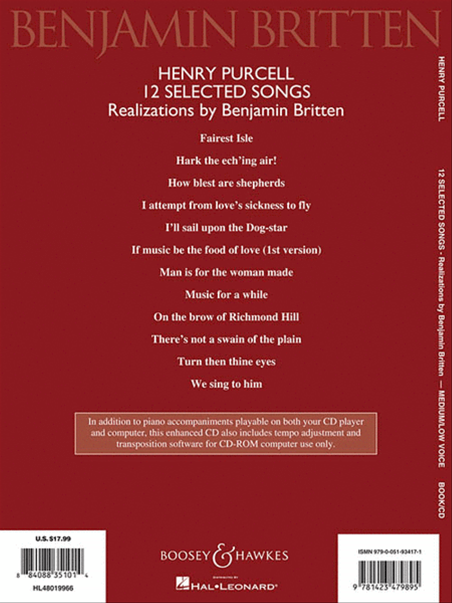 Henry Purcell: 12 Selected Songs image number null