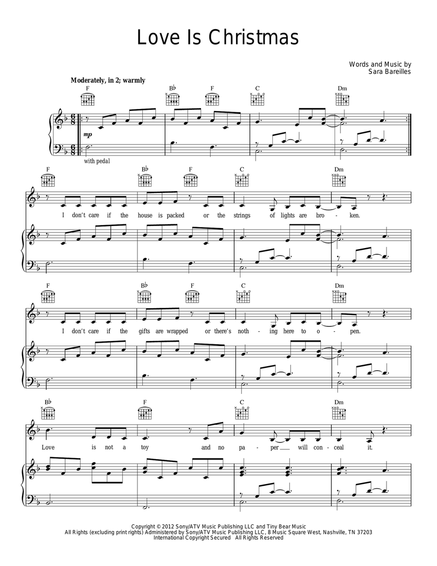 Love Is Christmas Guitar scores gallery preview page 1