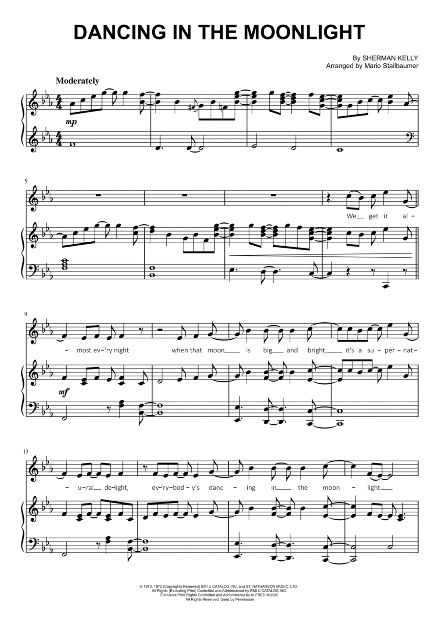 Dancin' In The Moonlight Voice scores gallery preview page 1