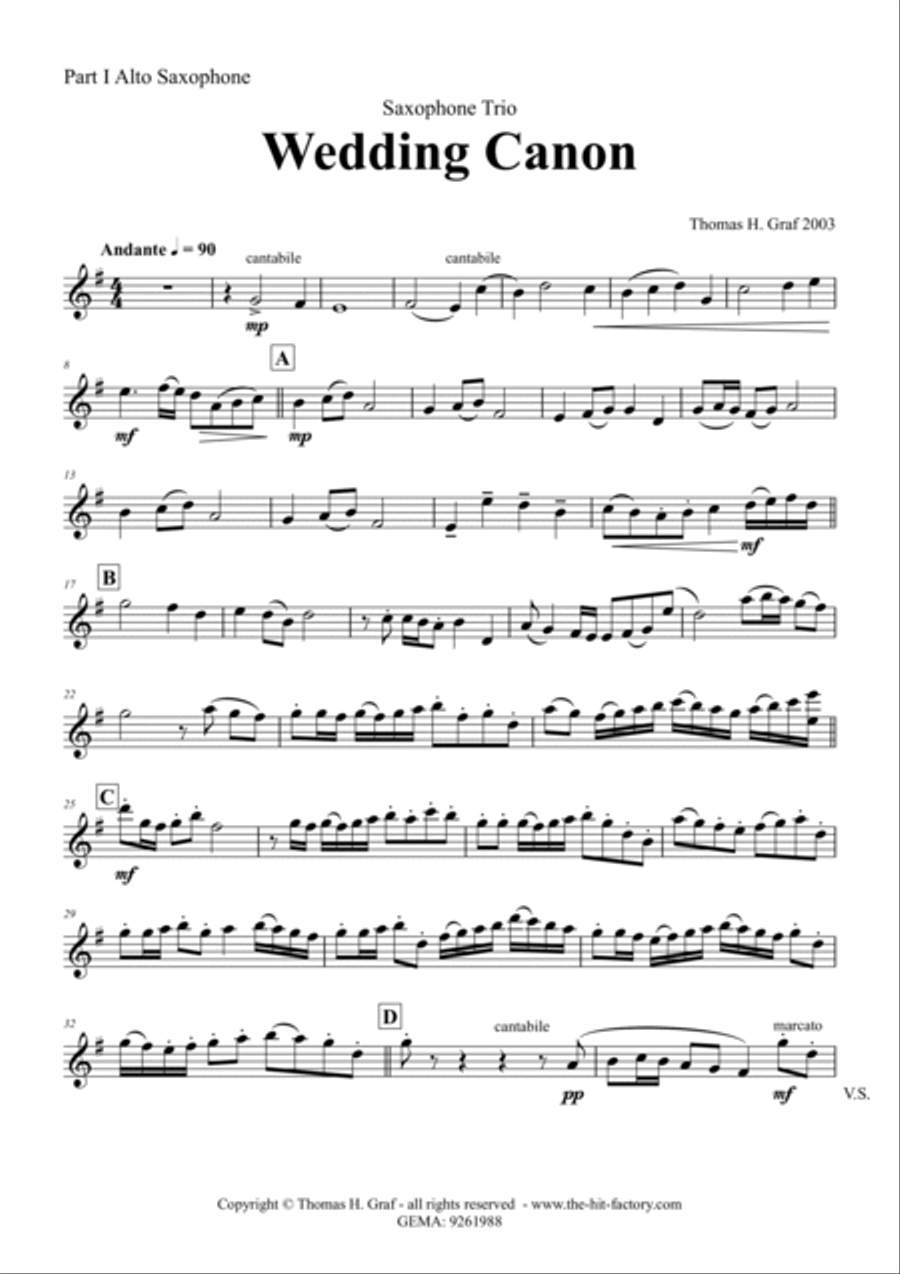 Wedding Canon - Festive Concert Piece - SaxophoneTrio Woodwind Trio scores gallery preview page 6