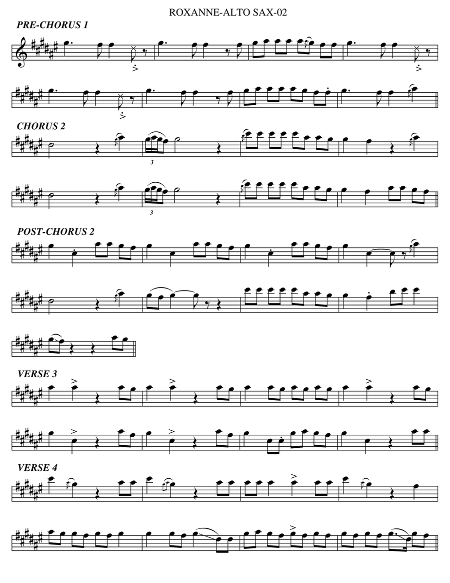 Roxanne Roxanne Alto Saxophone scores gallery preview page 2