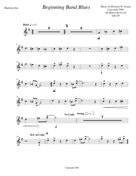 Beginning Band Blues- baritone sax