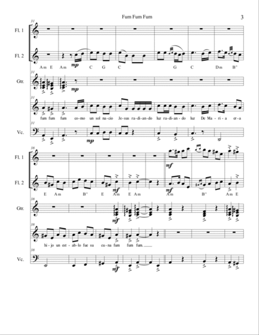 Fum Fum Fum Small Ensemble scores gallery preview page 5