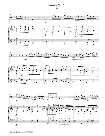 Vivaldi: Sonata No. 5 for Cello & Piano image number null