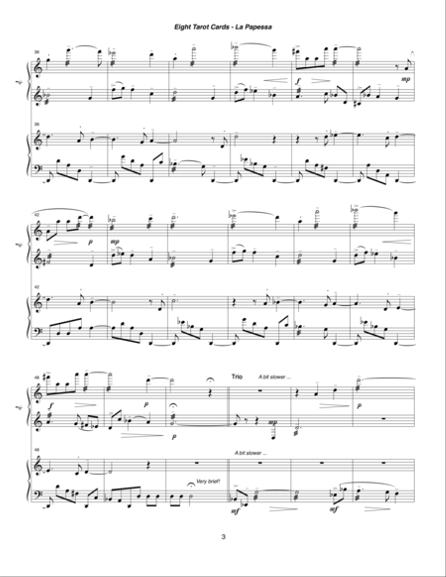 Eight Tarot Cards for Madam Rubio ... La Papessa (1997) for two marimbas Small Ensemble scores gallery preview page 3
