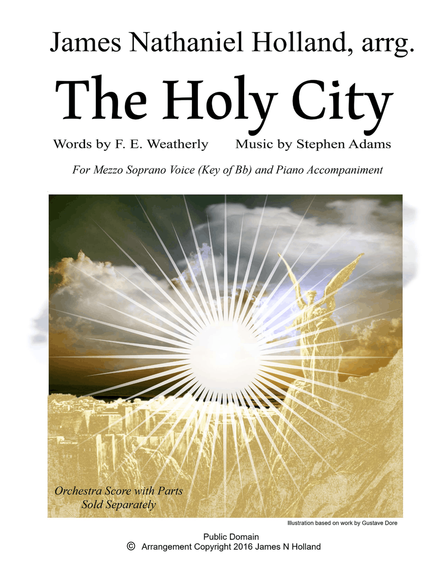 The Holy City for Solo Mezzo Soprano Voice and Piano (Key of Bb) Mezzo-Soprano Voice scores gallery preview page 1
