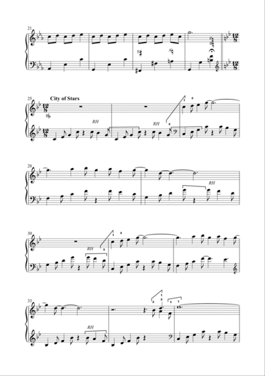 Mia & Sebastian's Theme Mia & Sebastian's Theme Harp scores gallery preview page 3