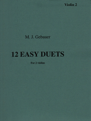 Book cover for 12 Easy Duets for Two Violins Op. 10