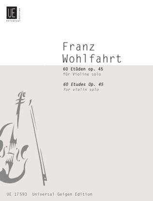 Book cover for Wohlfahrt 60 Etuden Op. 45 Solo Vln Op. 45