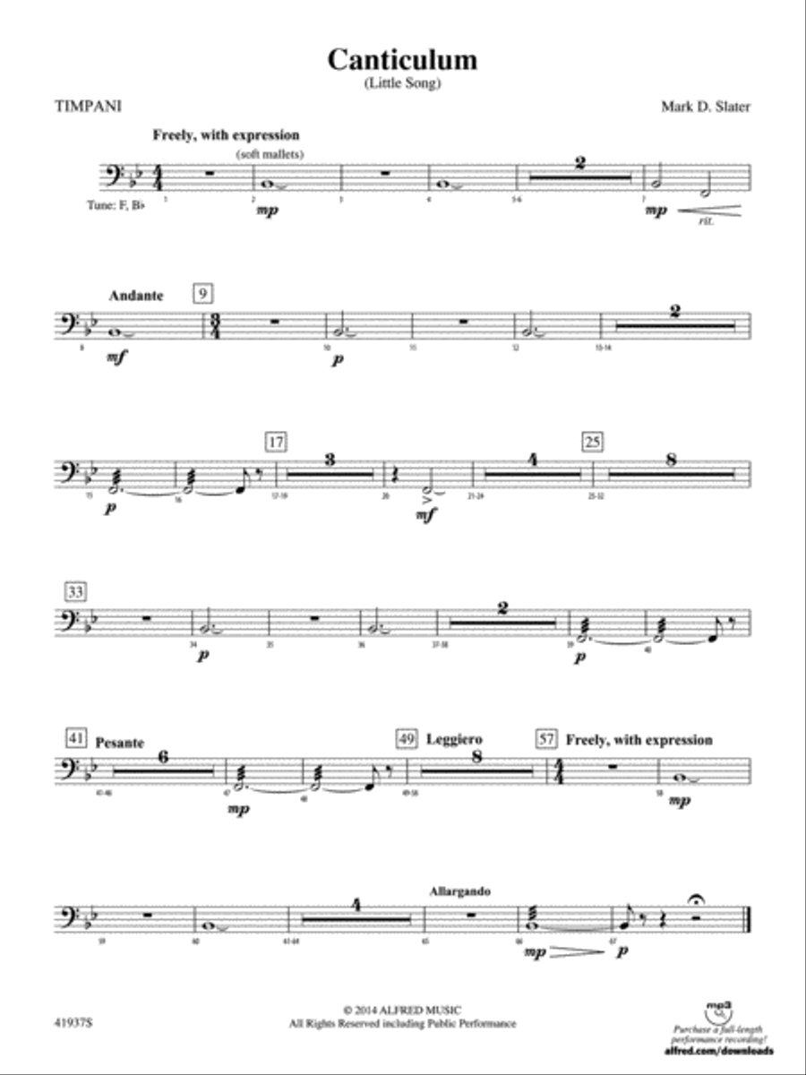 Canticulum: Timpani Concert Band scores gallery preview page 1