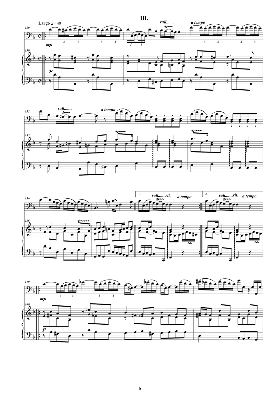 Vivaldi - Cello Sonata No.4 in B flat Op.14 RV 45 for Cello and Cembalo (or Piano) String Duet scores gallery preview page 6