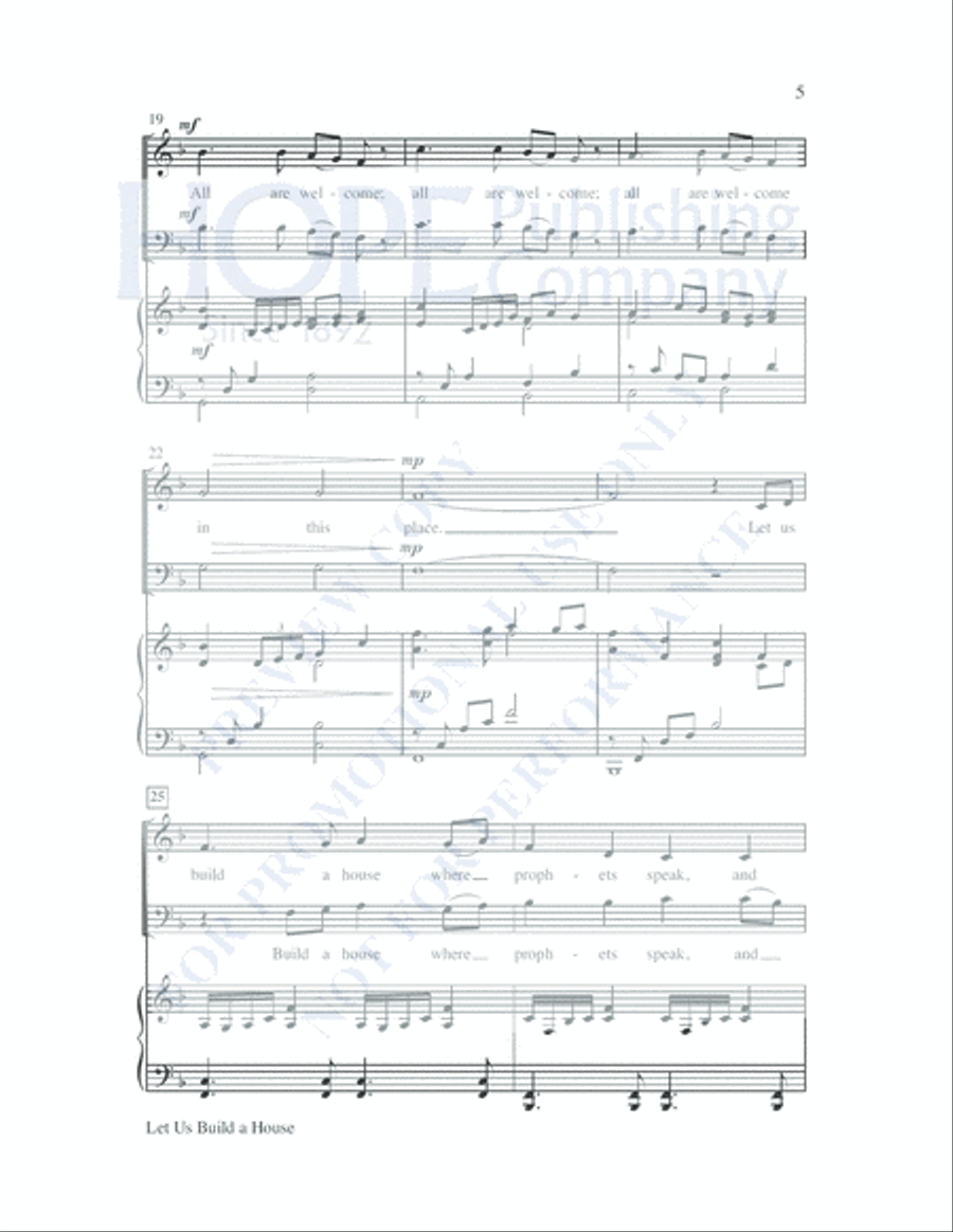 Let Us Build A House (All Are Welcome) 4-Part scores gallery preview page 6