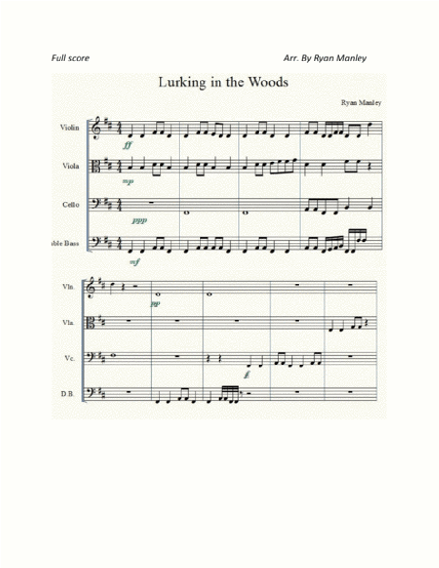 Lurking In The Woods String Quartet scores gallery preview page 2