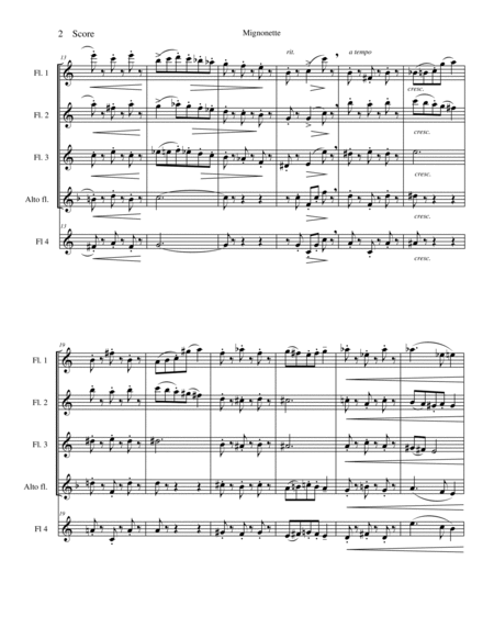 Amy Beach - Mignonette set for flute quartet image number null