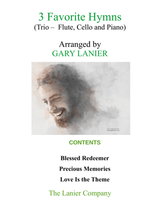 Book cover for 3 FAVORITE HYMNS (Trio - Flute, Cello & Piano with Score/Parts)