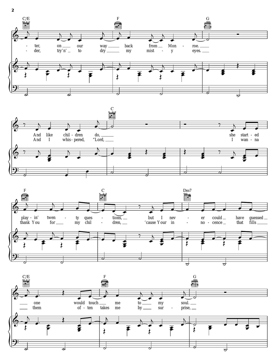Help Pour Out The Rain (Lacey's Song) Piano, Vocal, Guitar scores gallery preview page 2