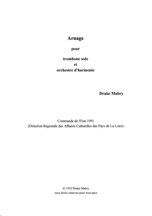 Arnage for trombone and band (score)