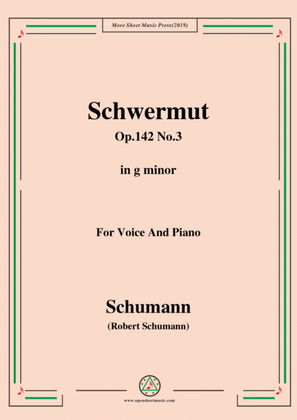 Book cover for Schumann-Mädchen-Schwermut,Op.142 No.3,in g minor,for Voice&Piano