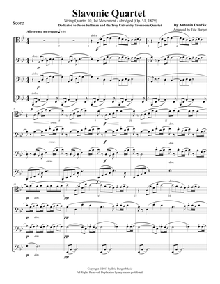 Slavonic Quartet for Trombone or Low Brass Quartet