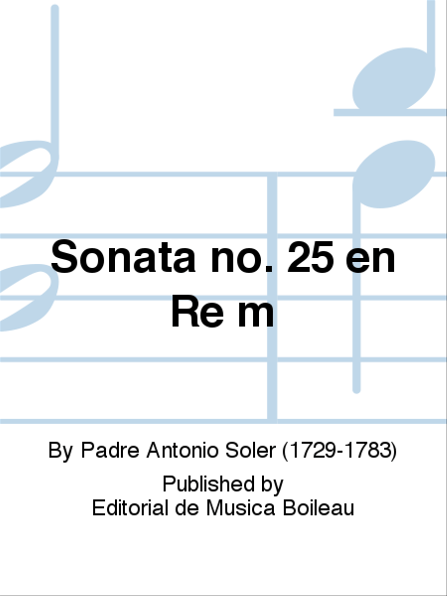 Sonata no. 25 en Re m Sonata no. 25 en Re m Piano Solo scores gallery preview page 1