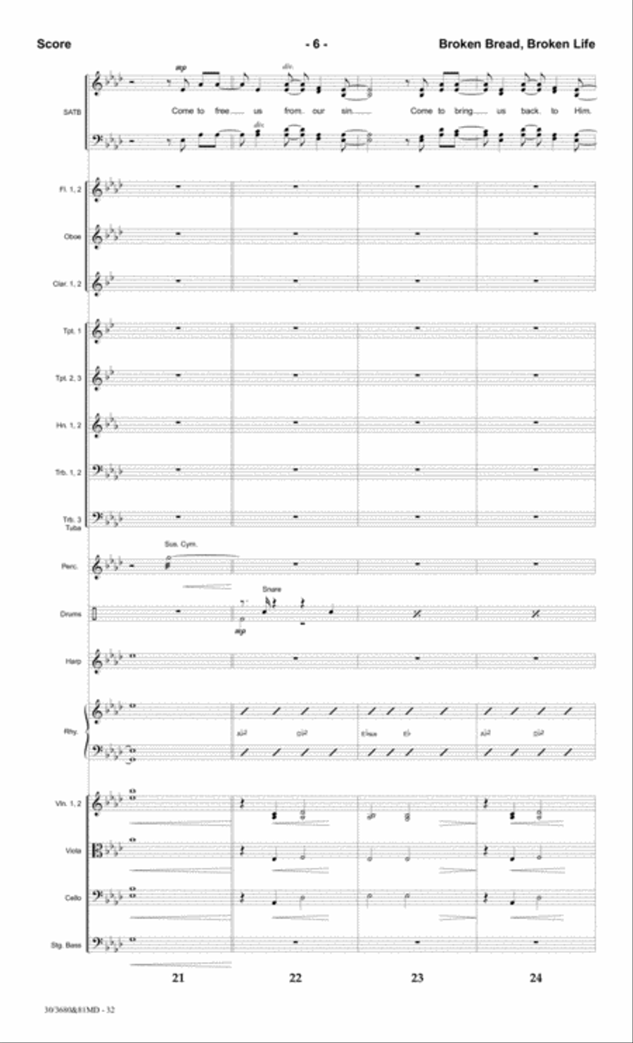 Songs of the Cross - Orchestral Score and Parts Choir scores gallery preview page 16