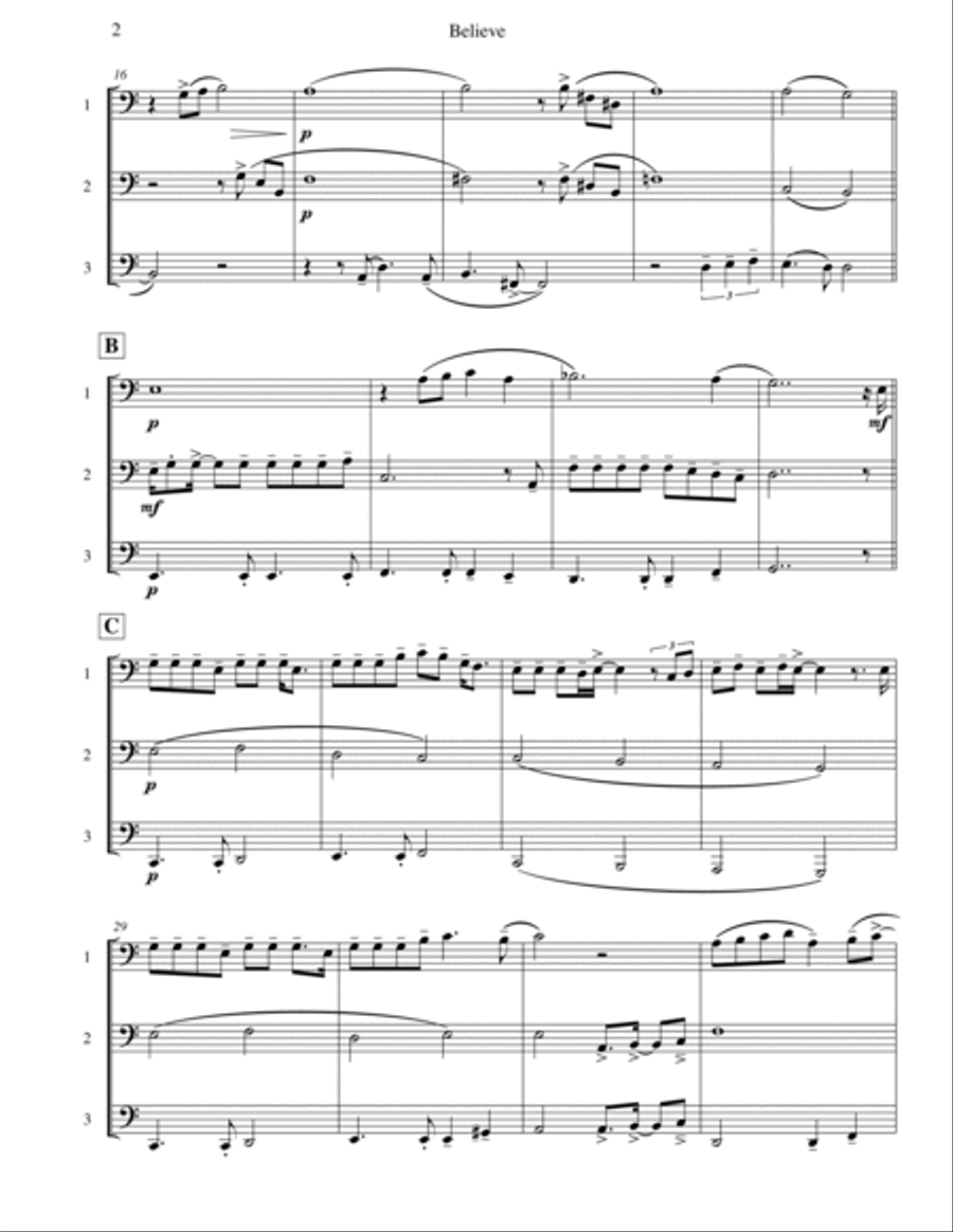 Believe Brass Trio scores gallery preview page 2