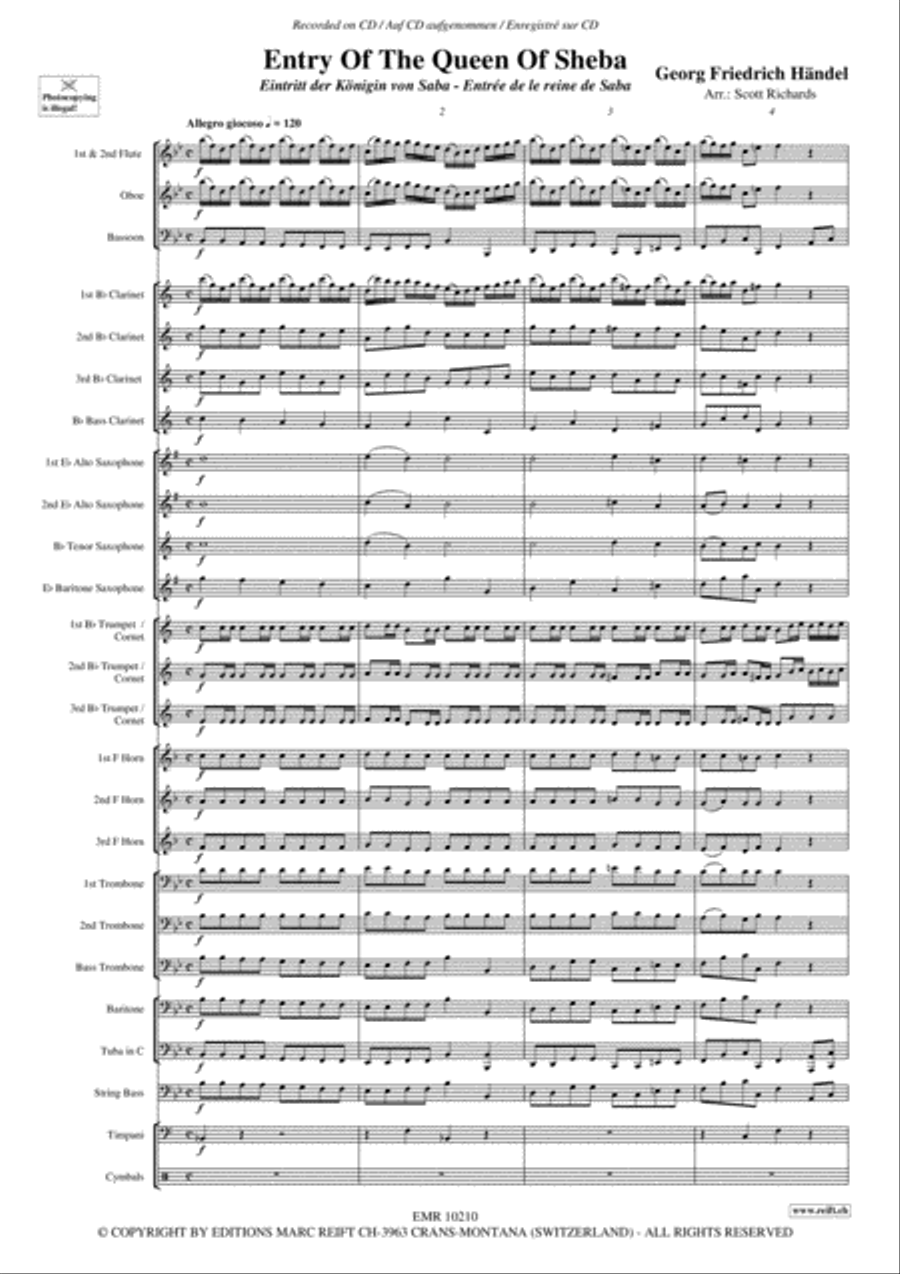Entry Of The Queen Of Sheba Concert Band scores gallery preview page 4