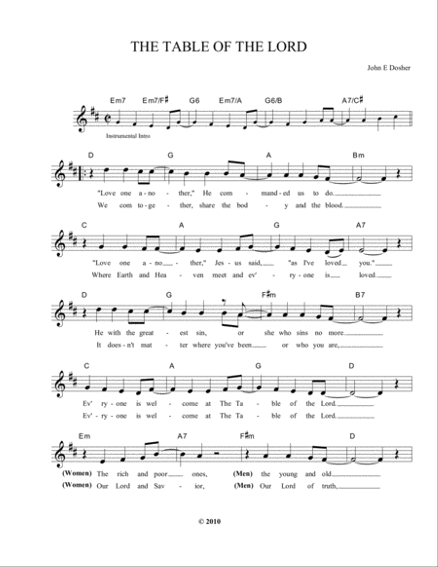 The Table Of The Lord Small Ensemble scores gallery preview page 1