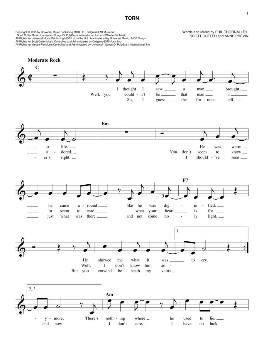 Torn Guitar scores gallery preview page 1