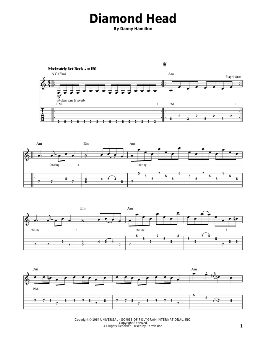 Diamond Head Diamond Head Acoustic Guitar scores gallery preview page 1