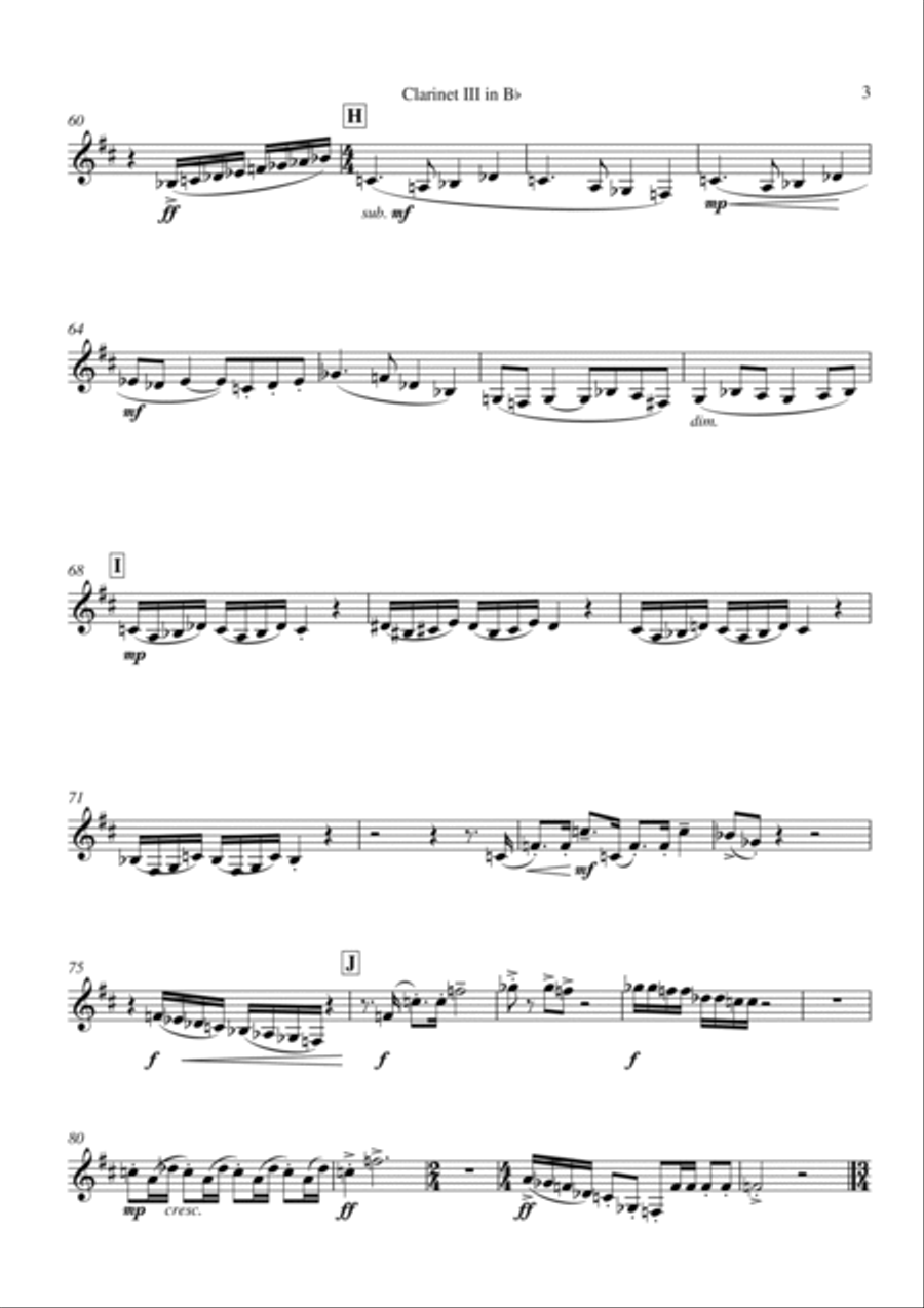 Richard Faith/László Veres: Festivals for concert band: Bb clarinet III part Concert Band scores gallery preview page 3