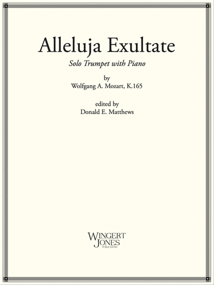 Alleluja Exultate Alleluja Exultate B-Flat Trumpet scores gallery preview page 1