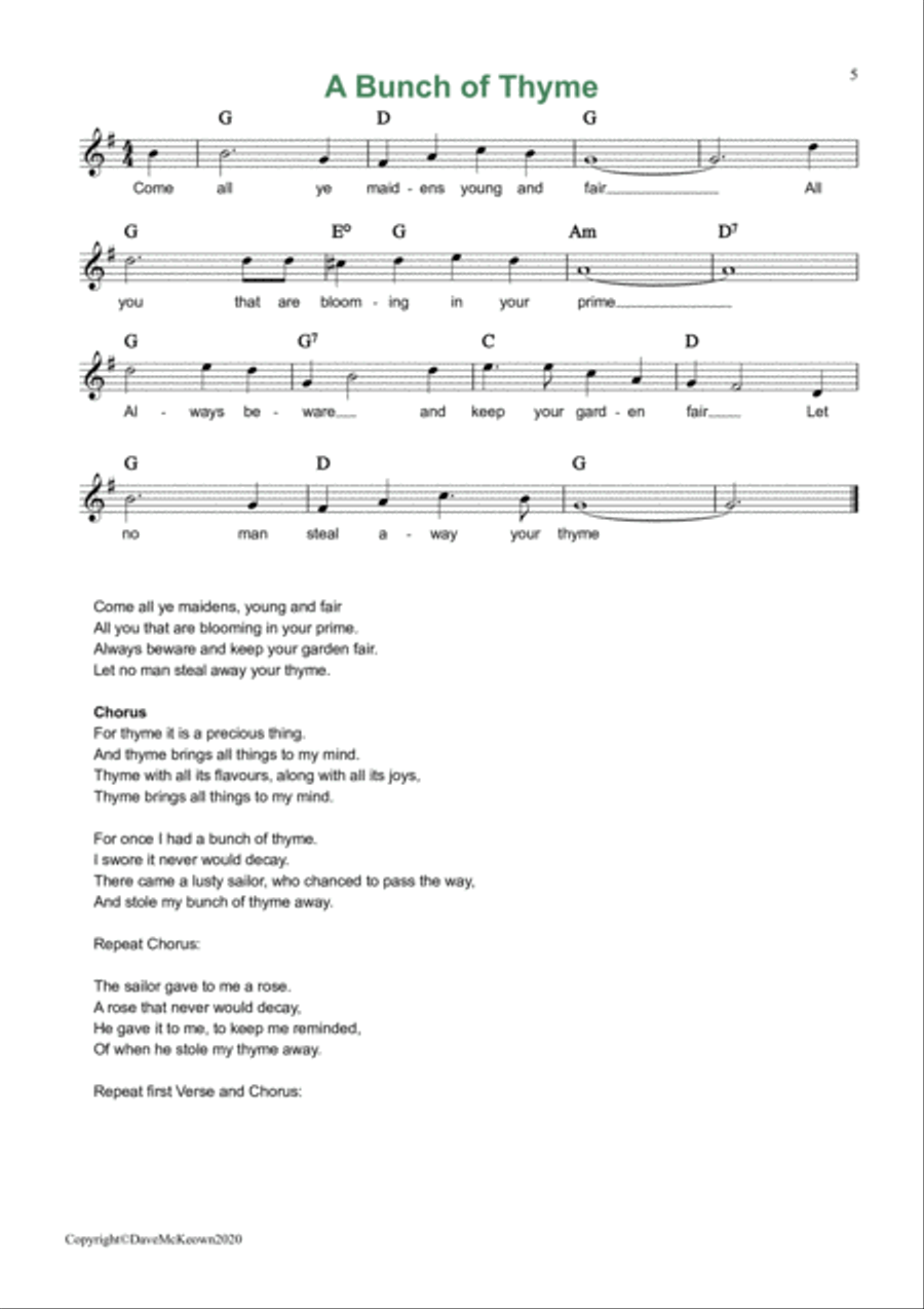 24 Favourite Songs of Ireland, Melodies, Chords and Lyrics Piano, Vocal, Guitar scores gallery preview page 5