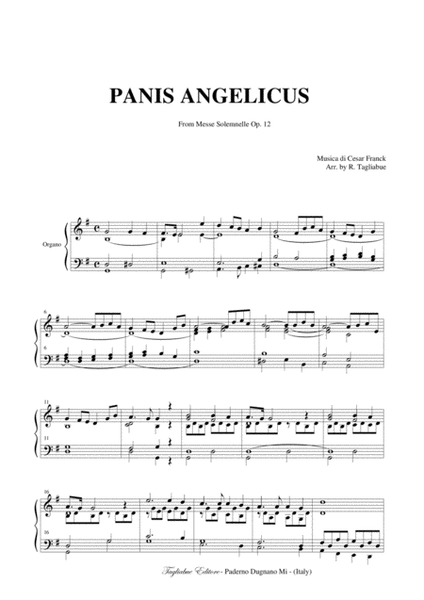 FRANCK - PANIS ANGELICUS - For Organ image number null
