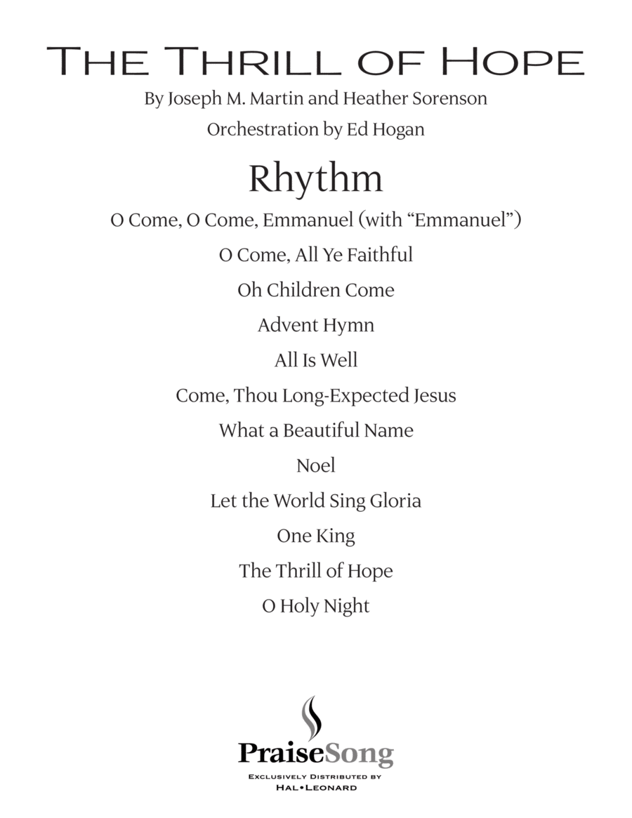 The Thrill of Hope (A New Service of Lessons and Carols) - Rhythm Choir scores gallery preview page 1