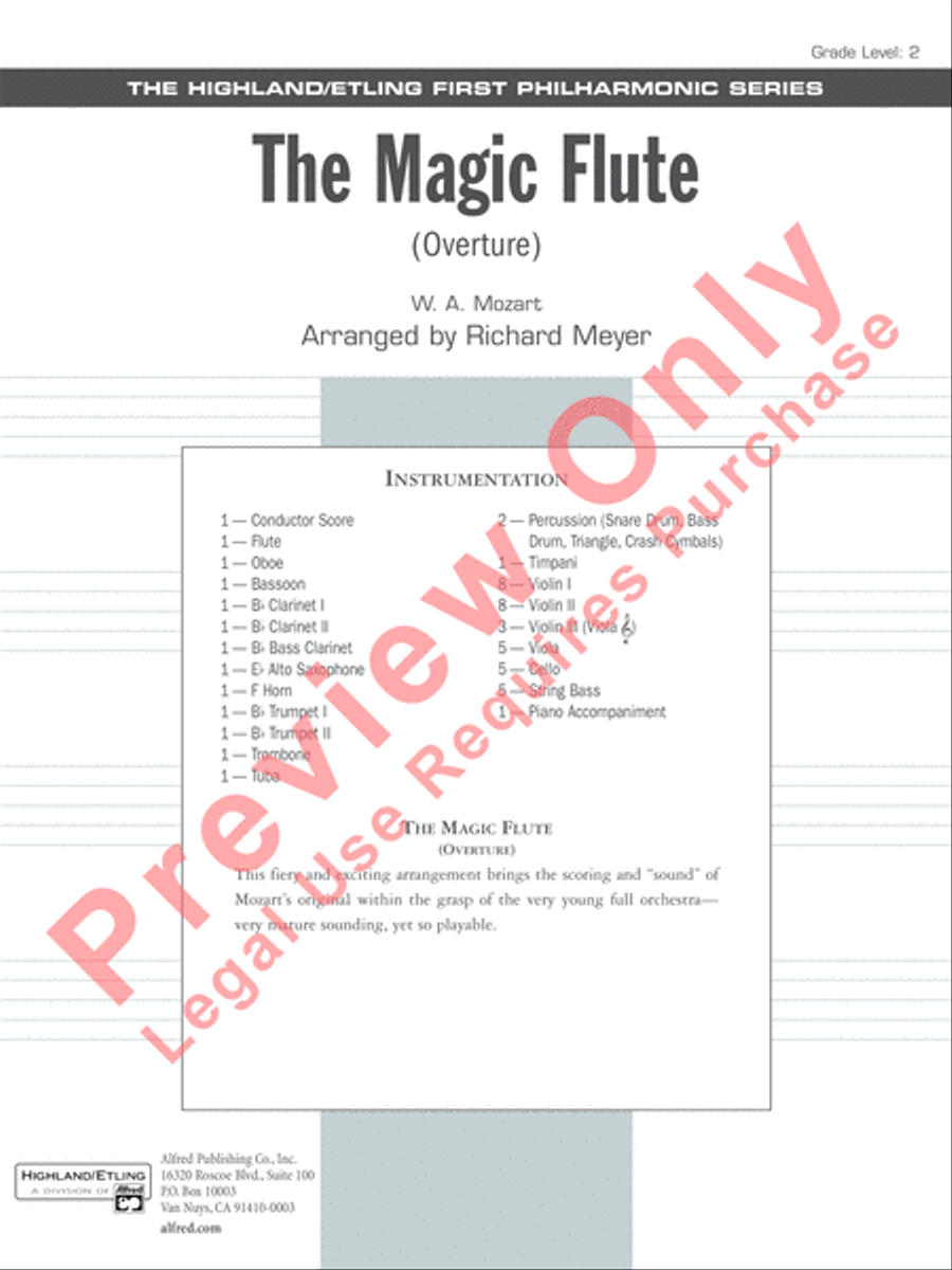 The Magic Flute The Magic Flute Full Orchestra scores gallery preview page 2