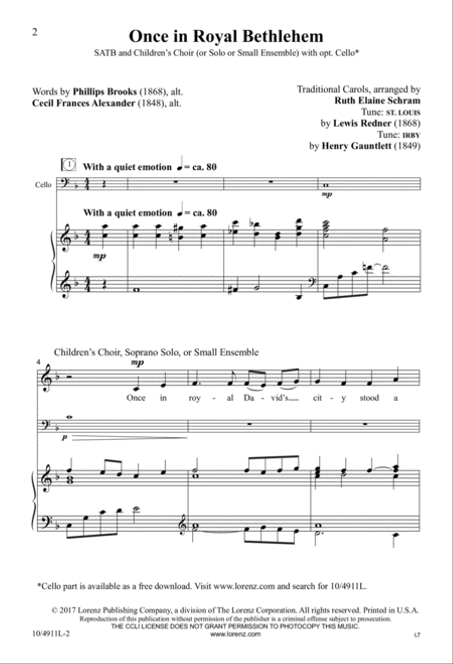 Once in Royal Bethlehem Once in Royal Bethlehem 4-Part scores gallery preview page 2