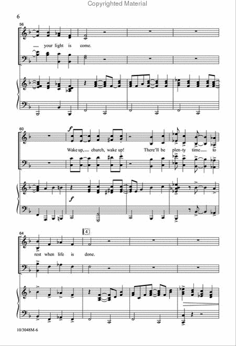 Wake Up, Church, Wake Up! 4-Part scores gallery preview page 7