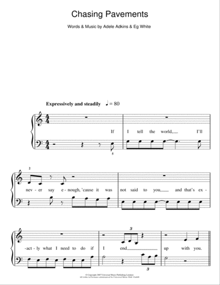 Chasing Pavements Chasing Pavements Voice scores gallery preview page 1