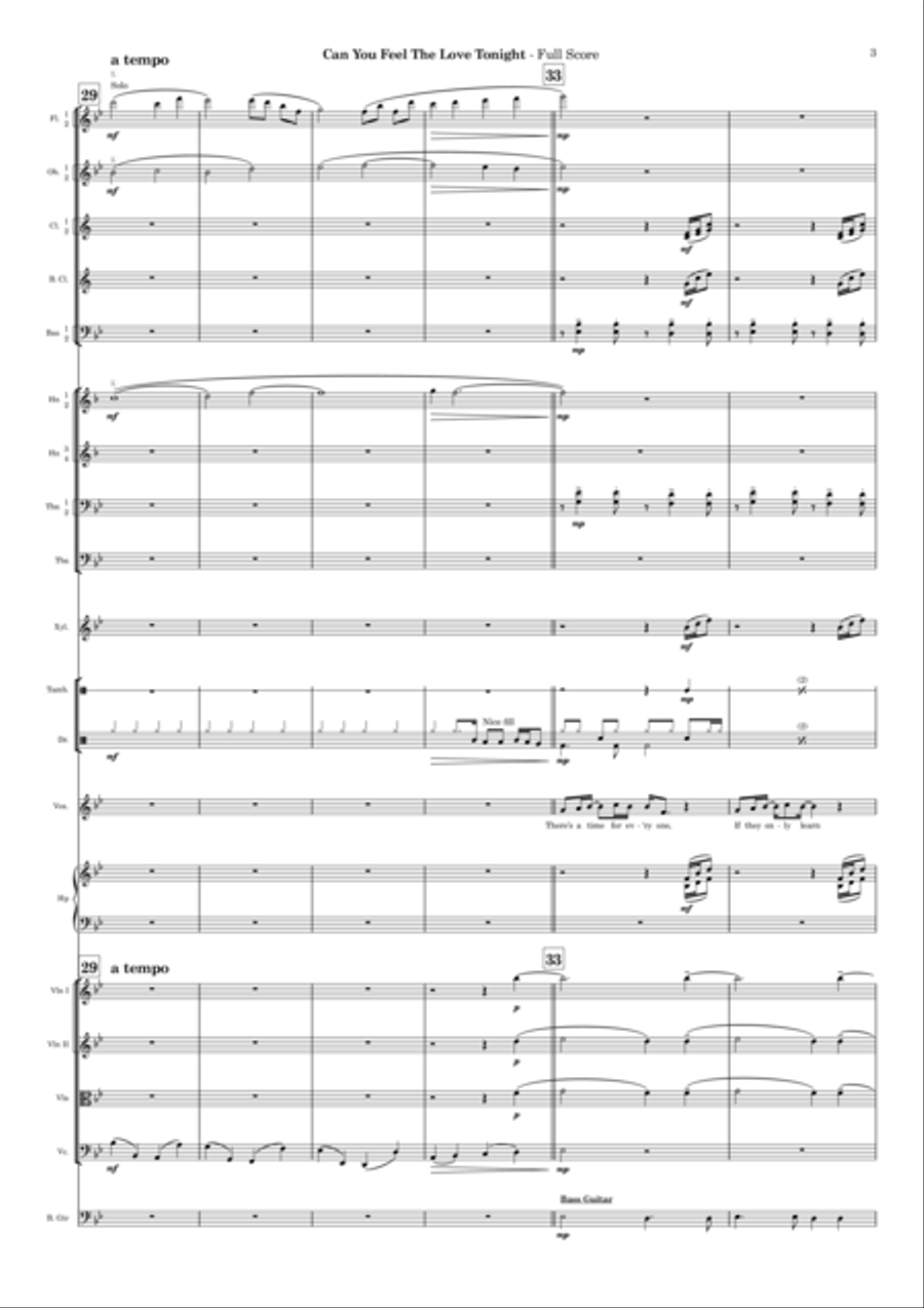 Can You Feel The Love Tonight Full Orchestra scores gallery preview page 3